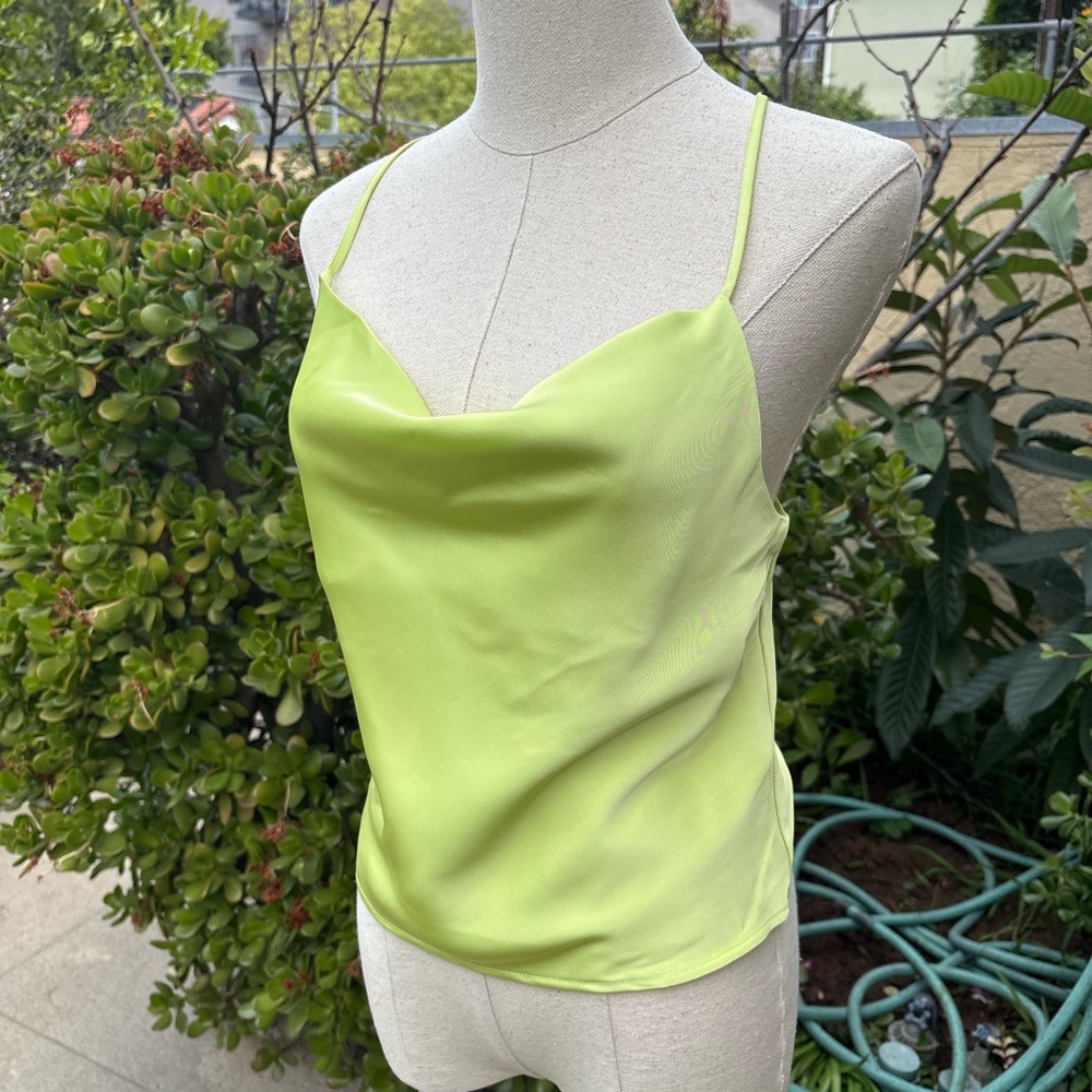 Rachel Zoe Satin Cowl Neck Cami Top